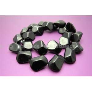    14x16mm Nuggets Beads, 23 Pcs Black Obsidian Arts, Crafts & Sewing