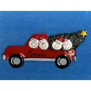  Red Truck Family Personalized Ornament: Home & Kitchen