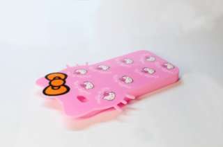 2012 Silicone Big Head Hello Kitty Back Cover Case IPHONE 4 4S~ PINK 