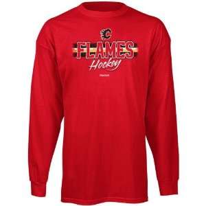   Calgary Flames Red Allegiance Long Sleeve T shirt
