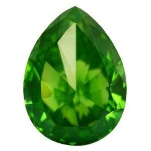  0.51 Ctw Pear Cut Real Loose Pine Green Color Diamond 