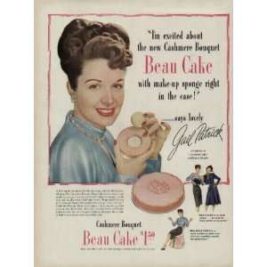  1947 Cashmere Bouquet Beau Cake AD, featuring GAIL PATRICK 