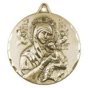  Our Lady of Perpetual Help 14Kt Large Round Medal Jewelry