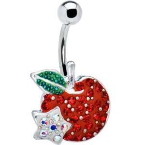  Star Apple Cubic Zirconia Belly Ring Jewelry