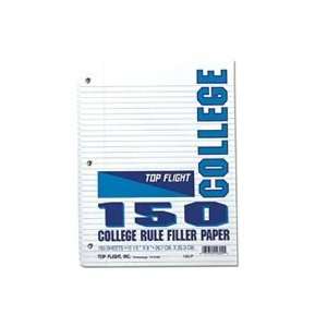 Top Flight Filler Paper, 10.5 x 8 Inches, College Rule, 150 Sheets 