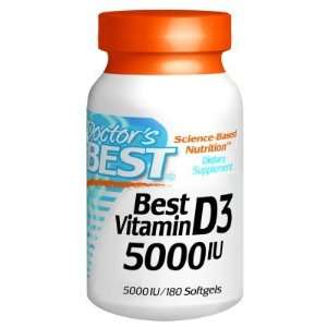  Best Vitamin D3 5000IU 180 Softgels   Doctors Best 