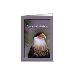    57th Birthday Card with Crested Caracara Card Toys & Games