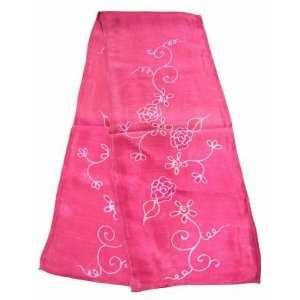  Thai Hand Painted Batik 100% Pure Silk Fabric Scarf Shawl 