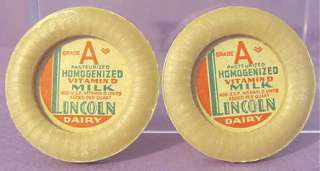   Milk BOTTLE CAPS Prats LA Lincoln Guernsey & Grand Valley OKLA  