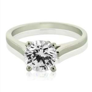 Sterling Silver Solitaire Round Cut Diamond Quality CZ Engagement Ring 