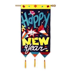  Happy New Year Regular Size Applique Banner Patio, Lawn 