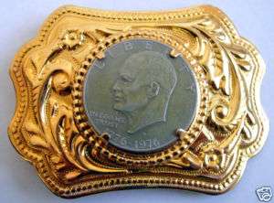 Dwight Eisenhower Bicentennial Dollar Belt Buckle  