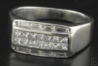   WHITE GOLD EXQUISITE 2.0CT VS1/G DIAMOND CLUSTER MENS RING SIZE 12.75