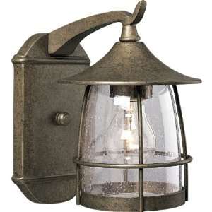   Lantern with Wire Frames and Clear Seeded Glass, Burnished Chestnut