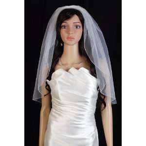  2T Ivory Cathedral Beaded Edge Wedding Bridal Veil Beauty
