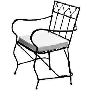  Folding Classic Iron Garden Chair   Black