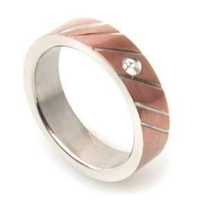 Titanium Ring for Men with CZ Stone   Size 10   Comes with 