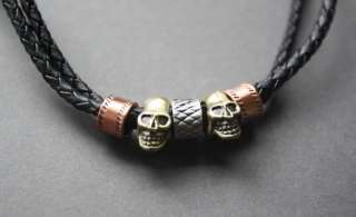 NEW Leather Mens Metal Surfer Braided Necklace Choker  