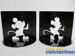 Disney Mickey & Minnie Mouse Metal Silhouette Bookends Figure Set 