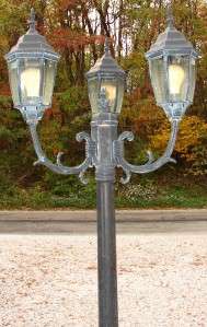   Shabby Outside Street Light Beveled Glass Lantern Cast Aluminum  