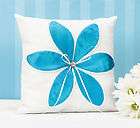 NEW Aqua Turquoise Satin Flower Blossom Wedding Ring Bearer Pillow