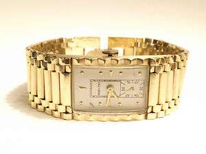 Hamilton 14k Solid Gold Case Bracelet MINT 982 Mens Deco  