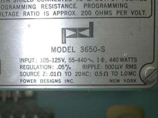 Power Designs 3650 S Bench Power Supply 0 36V 0 5A  