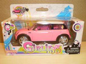 Girlie Rides Pepto Pink Die Cast Mini Cooper Model Car  
