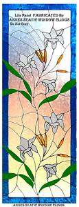 LILY STAINED GLASS EFFECT DECAL WINDOW CLING FILM PANEL  