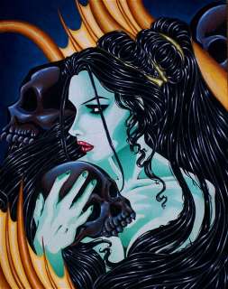 Gothic mermaid holding skulls comic fantasy art ebsq  