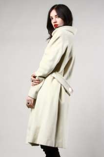   CASHMERE COAT Vtg 50s 60s White Ivory Mod Wool Swing Jacket  