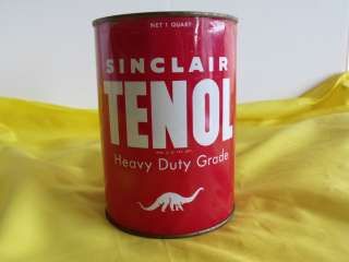 NOS Sinclair Full 1 Quart Tin Can Tenol SAE 10  