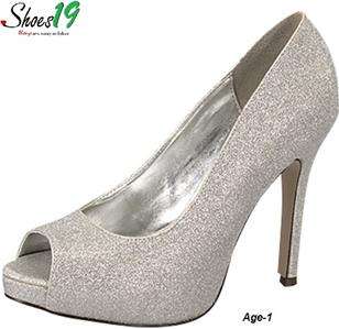 Silver Sz 7 Sexy Peep Toe Glitter Bridal Dress High Heel Platform Pump 
