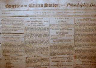 1800 Phila PA newspaper DEATH of GEORGE WASHINGTON Society of 