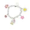 Süßes Hello Kitty Charm Armband / Bettelarmband mit pinker Blume 