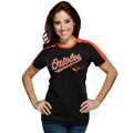 Baltimore Orioles Womens Nike Black Centerfield Raglan T Shirt