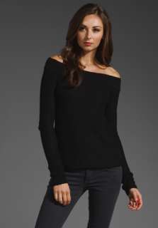 JAMES PERSE Two Tone Off the Shoulder Sweater in Black at Revolve 