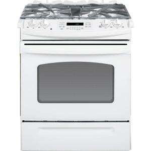 GE 30 in. Self Cleaning Slide In Gas Range in White JGSP42DETWW at The 