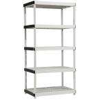   Holds 1000 lbs. 24 in. 5 Shelf Plastic, Ventilated Storage Shelving