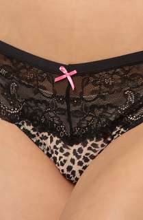 Betsey Johnson The Stretch Mesh and Lace Lo Rise Thong in Layla 