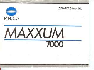 Minolta MAXXUM 7000 Instruction Manual  