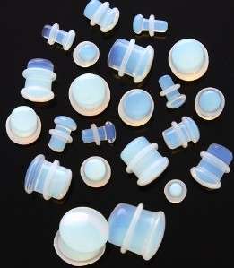 Plug Pair Opalescent Stone Single Flares  