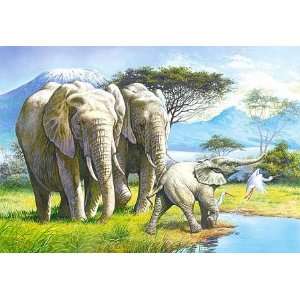 PUZZLE 120 TEILE KINDERPUZZLE Elefant Zoo Afrika Zootier Tier Tiere 