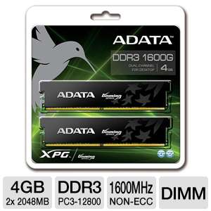 ADATA AX3U1600GB2G9 2G Gaming Series Memory Kit   4GB (2x 2GB), PC3 