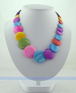 Beautiful 18 Multicolor Round Pearl of Mother Necklace  