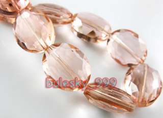 20pcs Faceted Glass Crystal Oval Loose Spacer Bead 16x13mm V125 Light 