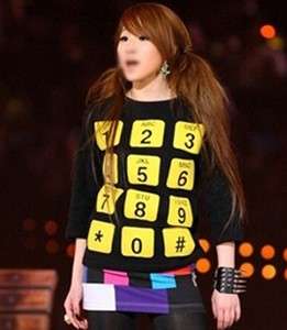 Kpop 2NE1 Bigbang g dragon telephone pattern T shirts+ free gift 2ne1 