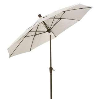 FiberBuilt Fiberglass Rib 9 ft. White Frame Natural Top Patio Umbrella 