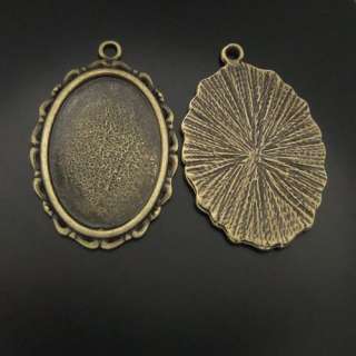 Antique style bronze color oval cameo setting (inner 26*19mm) pendants 