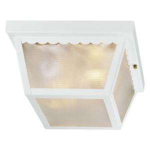 Hampton Bay Glossy White 2 Light Outdoor Flushmount WB0323 at The Home 